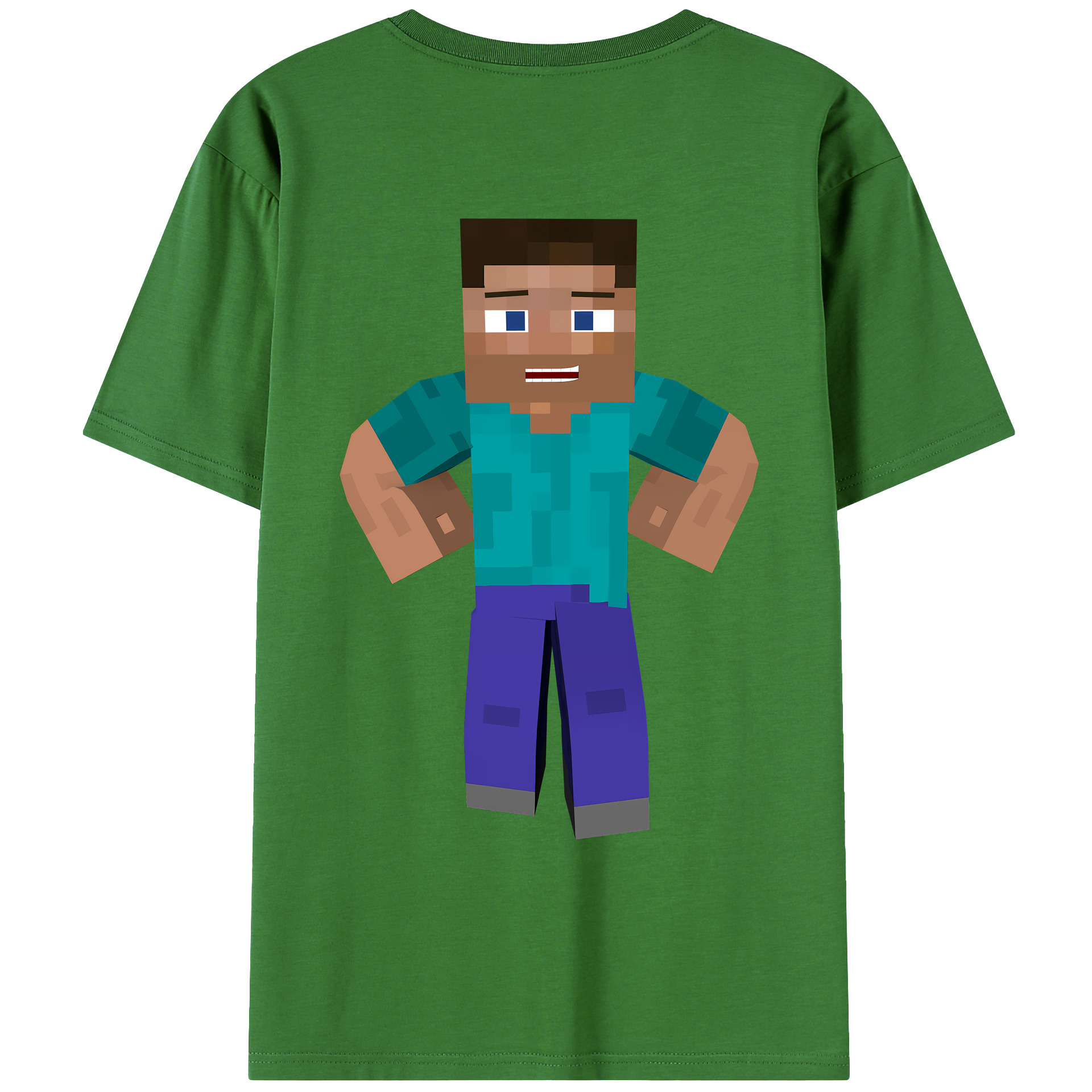 （画像用） マインクラフト ブロックの世界 Minecraft MC Block world レディース半袖Tシャツ(バックプリント)